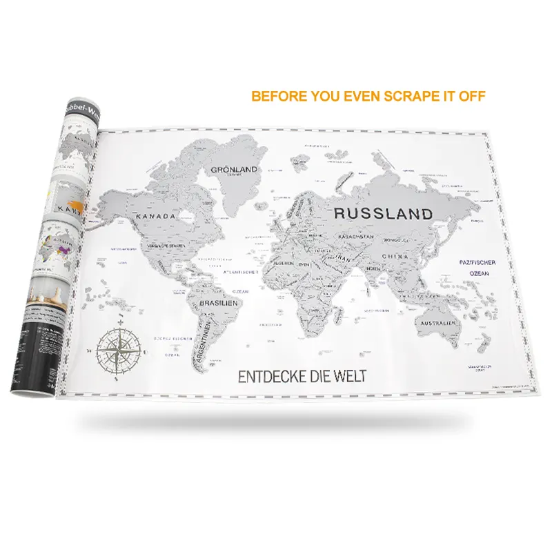 Hidden Map Scratch World Map Travel Poster Travel Map Scratch Off Unique Gift For Travelers Educational Birthday Present