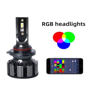 ชิป CSP แบบ2 in 1 9005 HB3ชุดไฟหน้า LED อัตโนมัติ RGB แบบอัปเดตได้หลายสีควบคุมด้วยแอพสมาร์ทโฟน BLEDIM-RGB - Product Image 1