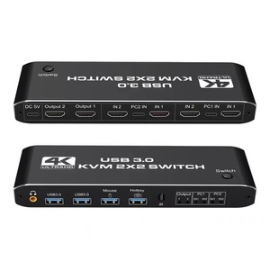 <strong>hdmi</strong> <strong>Usb</strong> 3.0mm Audio 2 in 2 Out 4K 60Hz Switcher 2x2 Usb3.0 <strong>hdmi</strong> <strong>Kvm</strong> matrix <strong>Switch</strong> 4k 60hz Dual Monitor for PC Laptop - Product Image 2