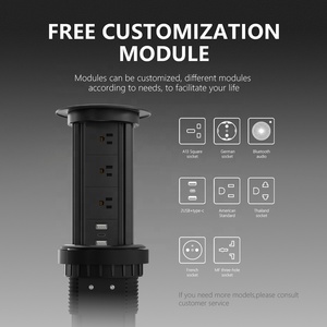 Toma de corriente eléctrica de escritorio tipo EE. UU. Toma de corriente para muebles Toma de corriente 10W Carga inalámbrica Puertos USB de carga rápida - Product Image 6