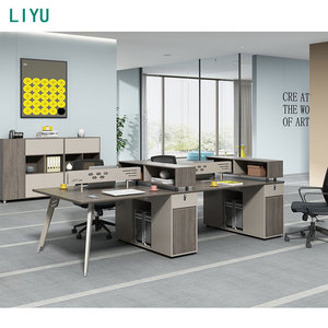 Lyu איכות גבוהה משרדי עבודה ארגונומי פתוח אזור עבודה 2/4/6 מושב שולחן העבודה <span class=keywords><strong>l</strong></span> בצורת שולחן עבודה לשימוש בבית הספר