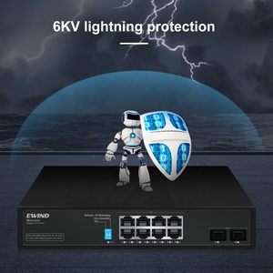 10 Port Gigabit anahtarı 1000Mbps POE anahtarı Power Over Ethernet kamera akıllı POE ağ 2 SFP Uplink portu ile - Product Image 2