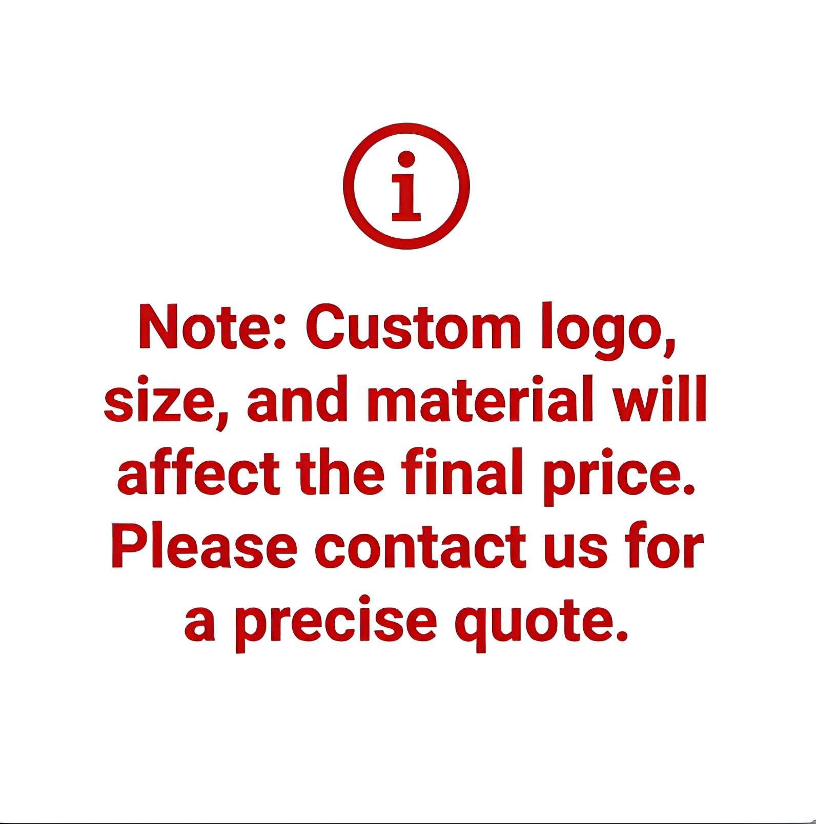 color y tamaño personalizados, contáctenos