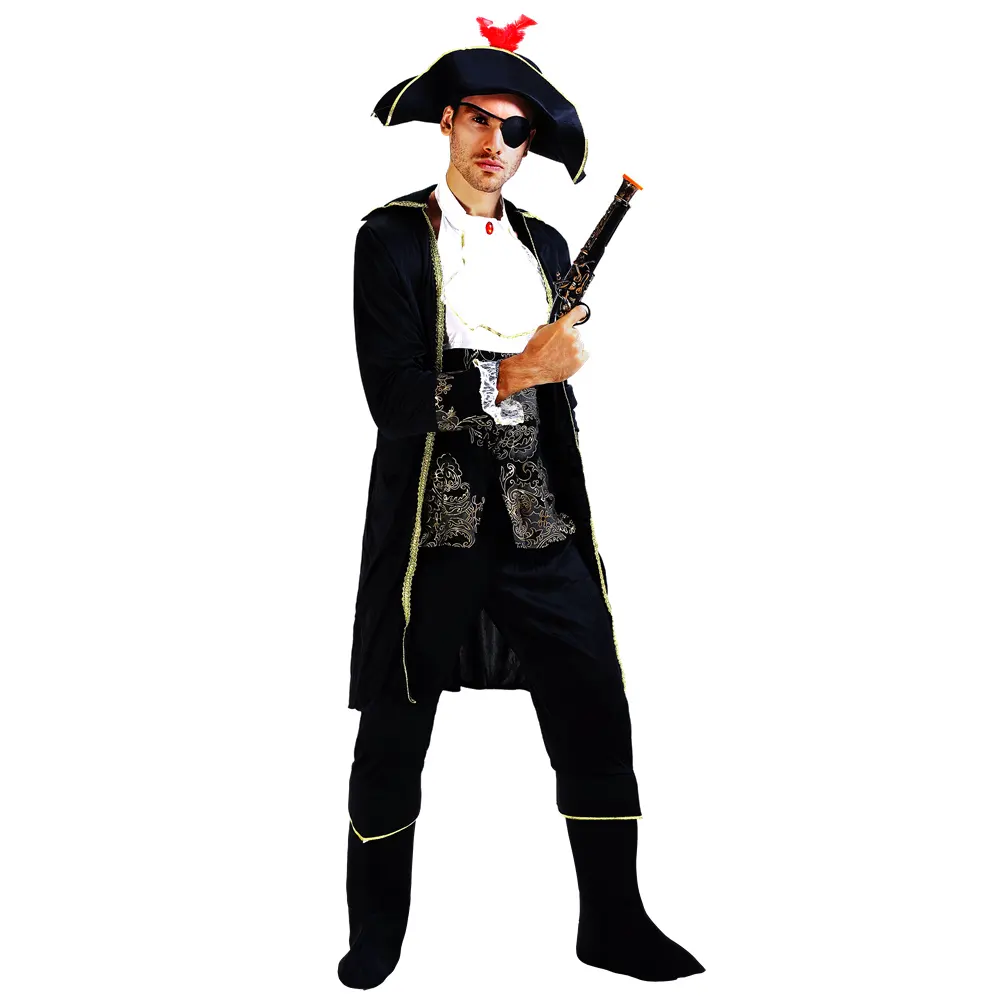 Trajes de pirata para homens adulto Halloween Masculino Capitão Jack Sparrow Traje piratas do Caribe Cosplay