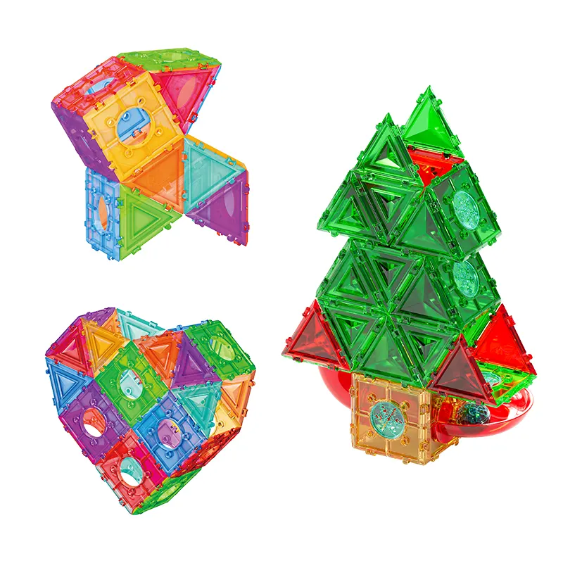 บล็อคก่อสร้างแม่เหล็ก121ชิ้นของเล่นกล่องของขวัญคริสต์มาสสุดสร้างสรรค์สำหรับเด็ก