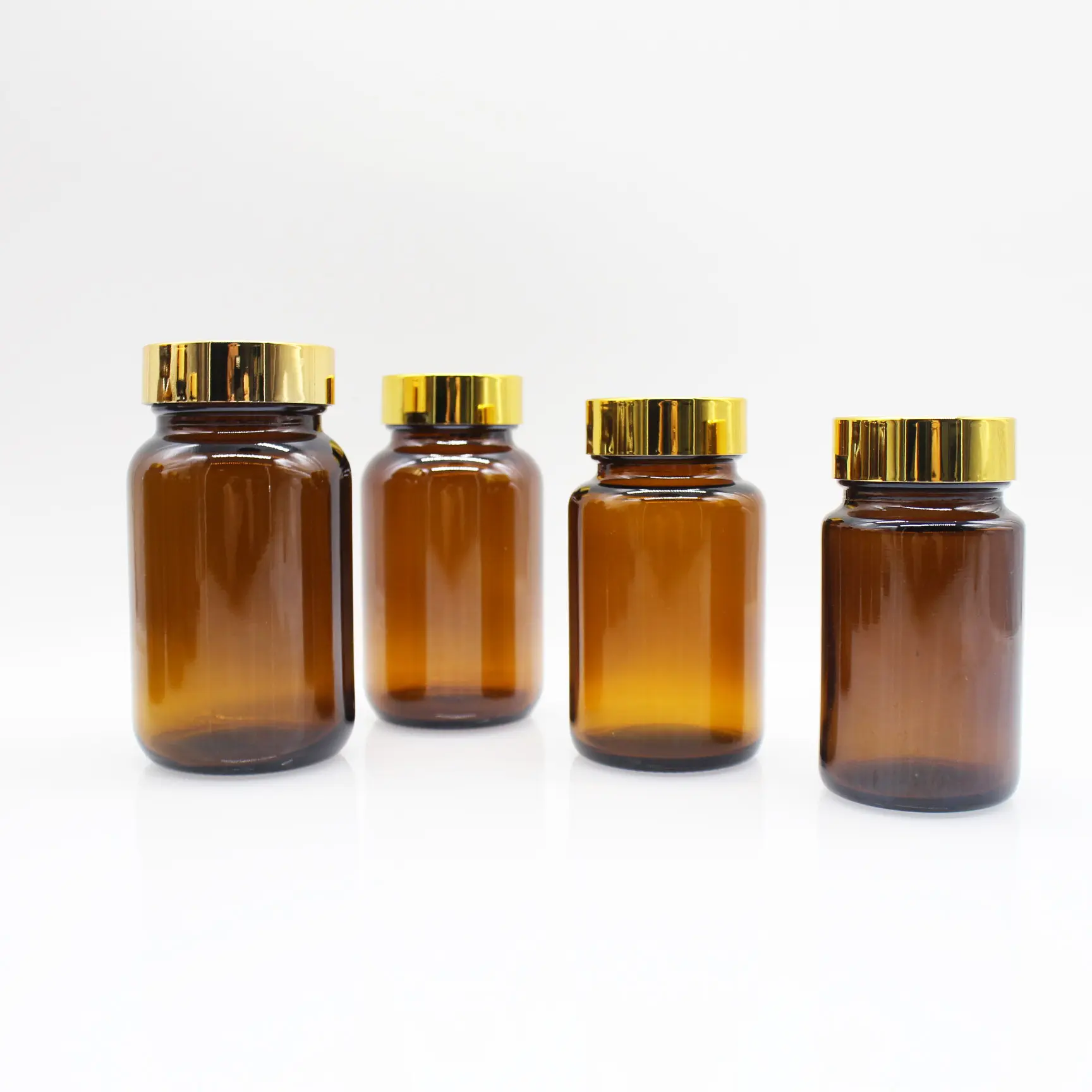 Récipient en verre ambré vide unique de voyage de qualité alimentaire bouteille de pilules de capsule de récipient personnalisé