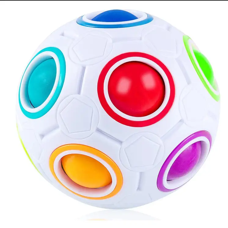Magic Rainbow Puzzle Ball Speed Cube Ball Puzzle Game Fun Stress Reliever Magic Ball Brain Teaser Fidget Toys