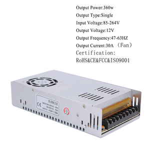 安全发光二极管电源360瓦交流110伏-220伏至DC 12V 30A发光二极管电源适配器 - Product Image 2