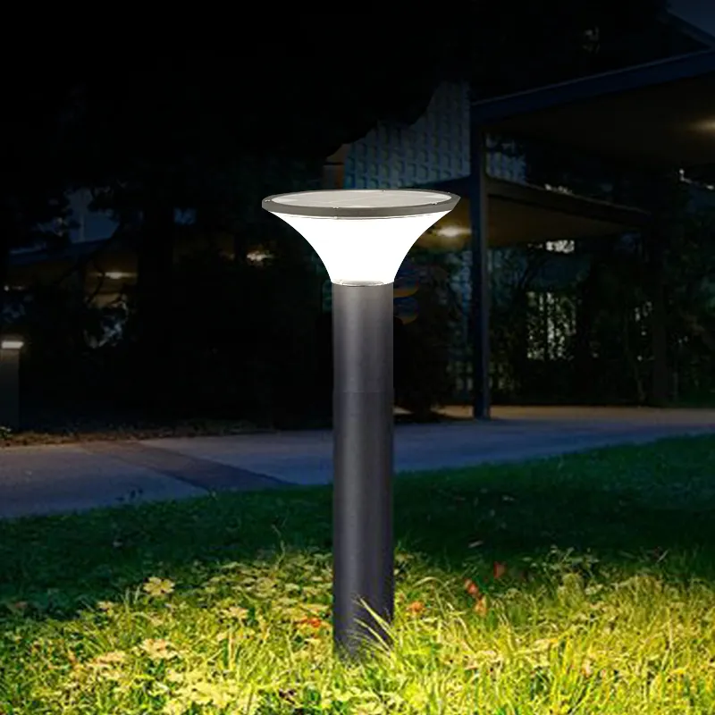 Modernes Design Runde 5W Landschaft Poller Licht im Freien wasserdichte LED Solar Garten leuchten für Gartenhof