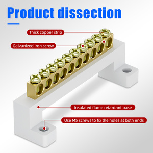 High Bridge Type <strong>Spring</strong> Copper <strong>Terminal</strong> Zero Ground Strip Brass Distribution Box Earth <strong>Terminal</strong> <strong>Block</strong> Zero <strong>Connection</strong> Made PC - Product Image 4