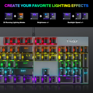 Teclado RGB mecánico para juegos con cable, 104 teclas, eje Cian, e-sport, teclado de programación Macro para Pc, tableta, portátil - Product Image 4