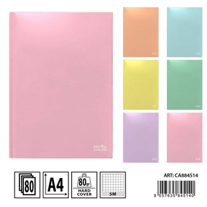 Cuaderno rígido A4 con cuadrados de 5mm de color macaron para notas y dibujo - Product Image 1