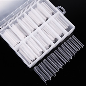 Qianya 120 adet temizle çift formları tırnak sistemi <span class=keywords><strong>C</strong></span> kapak hızlı bina jel kalıp ipuçları tırnak uzatma formları üst formları çivi ipuçları