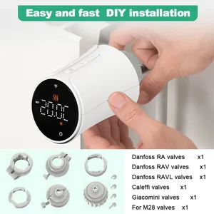 Tuya Smart TRV Thermostat Wifi Heizkörper ventil mit Alexa & Google Programmier barer Thermo regulator zum Heizen der Fernbedienung - Product Image 5