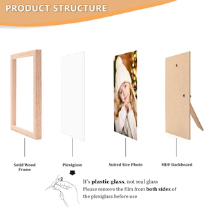 Pleksiglas ile katı ahşap yapılmış 8x10 resim çerçeveleri, ekran resimleri 4x 6/5x7 Mat veya 8x10 tablo için 4 Mat seti olmadan - Product Image 5