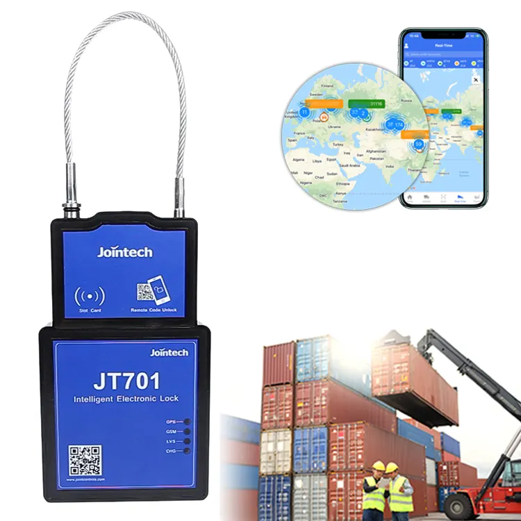Serrure de sécurité de cargaison 4G joinech JT701 cadenas GPS intelligent pour le suivi des conteneurs GPS serrure à joint électronique