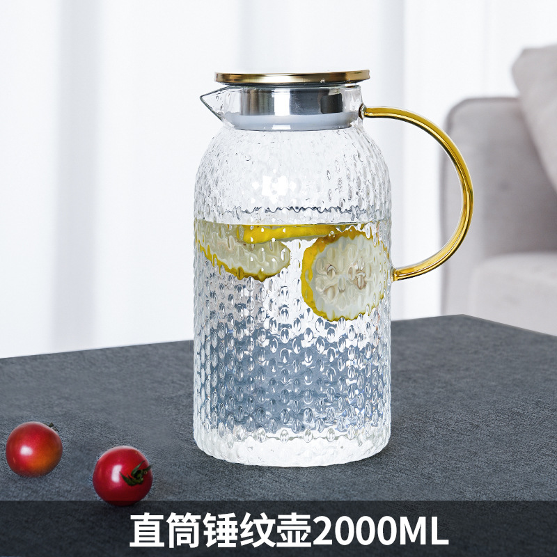 Straight-sided hammered teapot 2000ML