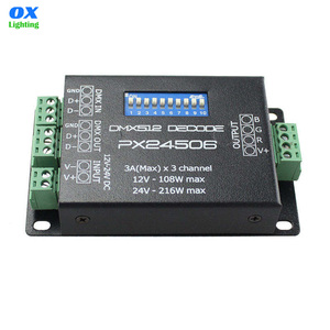 PX24506 DMX512 драйвер декодера 9A DMX 512 12V 24V Усилитель контроллер для RGB Светодиодные полосы света