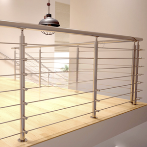 Lan can thanh lịch & tay vịn trong nhà ngoài trời 304 thép không gỉ chải ống tròn chống gỉ độ bền cho ban công & biệt thự - Product Image 2