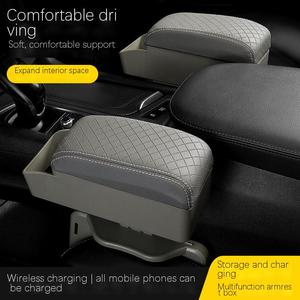 New Arrivals Rotatable Console Storage Box Wireless Charging Rechargeable Auto Arm Rest Universal Car Armrest With USB - Product Image 3