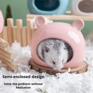 Bán buôn phim hoạt hình gốm Lều tuyết làm mát nơi trú ẩn nhà cho chuột đồng hedgehogs đường tàu lượn Vàng Gấu - Product Image 4