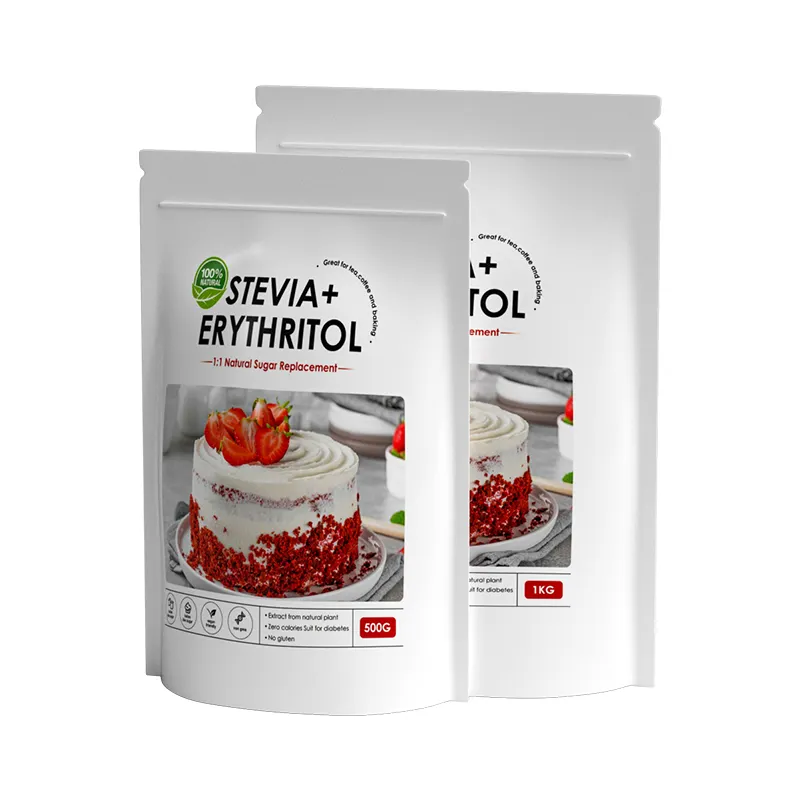 High Quality OEM Private Label Zero Calorie Natural Sweetener Organic Stevia Mix Erythritol Sugar Powder