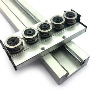 60mm Width Built in <strong>Double</strong> 8mm Axis <strong>Linear</strong> <strong>Guide</strong> <strong>Rail</strong> Locking 3 4 5 Wheels tracker Roller Slide Aluminum Profile SGR20 SGB20