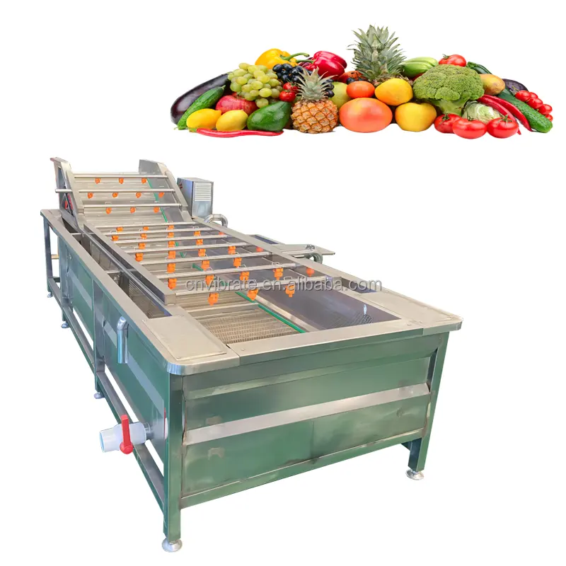 VBJX אוטומטית מכונת כביסה ירקות צמחים פירות בועת אוויר הדר תפוחים עם תרסיס זרבובית לחגורת מסוע