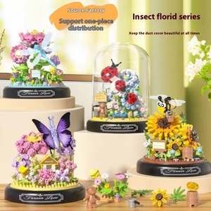 Çocuklar için eğitim 3D montaj oyuncak blok-uyumlu ayçiçeği Immortal çiçek süsler simüle böcek mikro-parçacık - Product Image 5