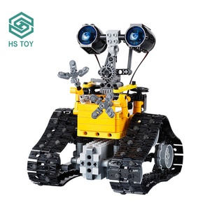 HS TOY 395PCS Plastic Toys Small Particle Building Blocks Educational RC <strong>Robot</strong> Diy <strong>Programming</strong> With Led Light