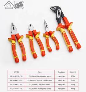 Kombinasyon ve diyagonal kesme ve uzun burun ve su pompası pense dahil olmak üzere çok fonksiyonlu el alet takımı - Product Image 1
