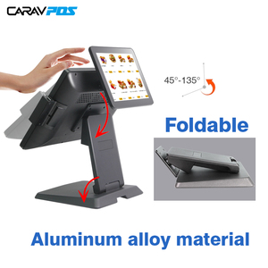 Terminales de sistema POS OEM de 15 pulgadas, computadora Individual Doble táctil, Software minorista, máquina pos de caja registradora Android con Windows - Product Image 2