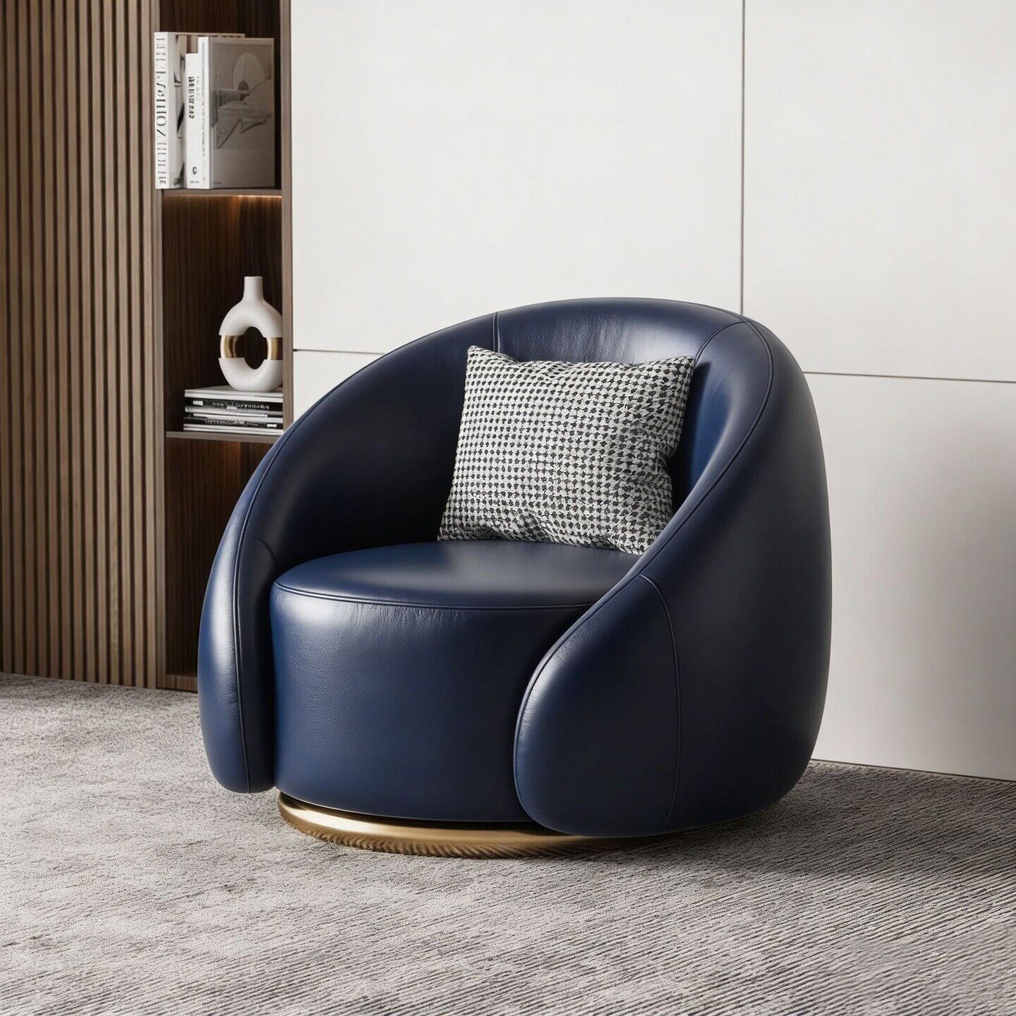 Single chair (dark blue cat-scratch leather)