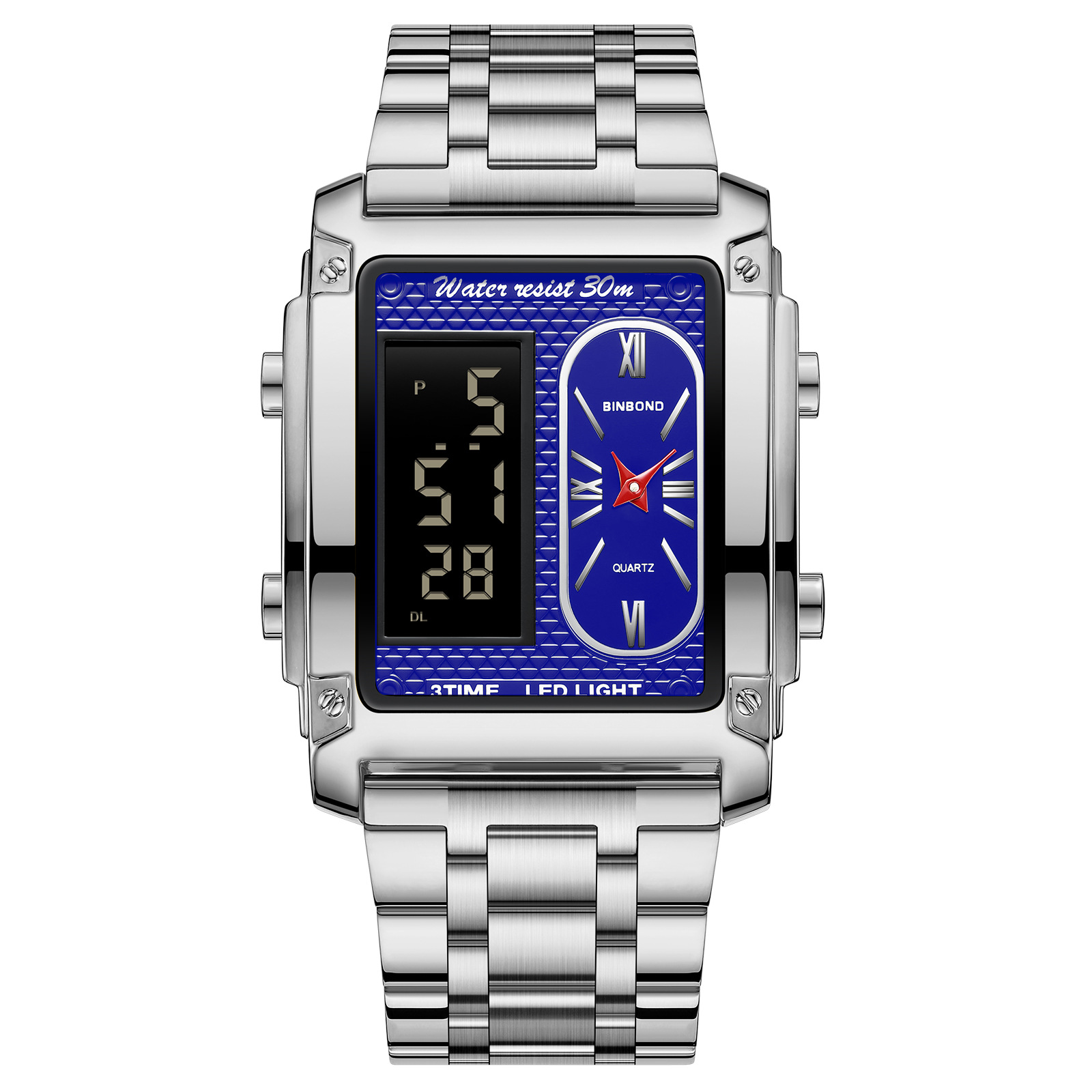 Cadran blanc bleu acier