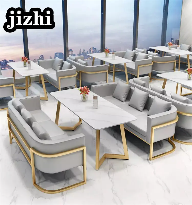 2023 Mobília popular do café Mesas e cadeiras do restaurante do café mesas de mármore restaurante