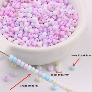 3MM Matte Macaroon Color Glass <strong>Seed</strong> <strong>Beads</strong> <strong>8</strong>/<strong>0</strong> Uniform Round Spacer <strong>Beads</strong> for DIY Handmade Needlework Jewelry Making 20g/bag