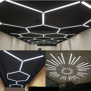 8FT x 4FT LED doğrusal ışık dikdörtgen Set dikişsiz bağlantı 6000K beyaz siyah renk asılı ticari dükkan aydınlatma armatürleri - Product Image 5