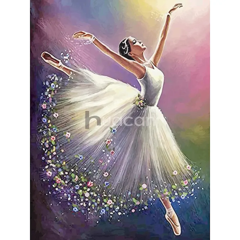 HUACAN Pintura A óleo Por Números Menina Ballet Pronto Quadro Pintado À Mão Desenho Moderno Na Tela Pintura Por Números Kits Retrato Sala