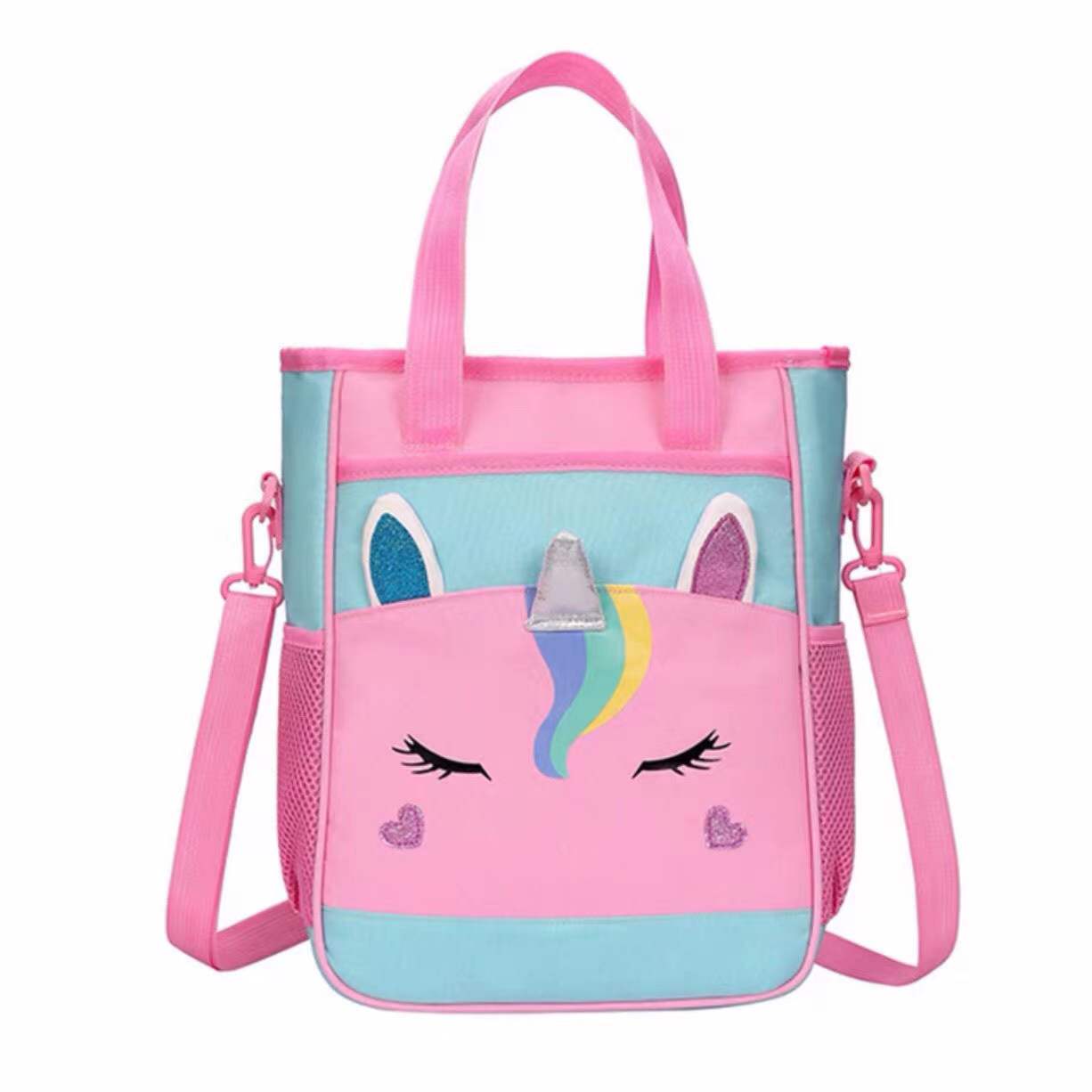 light blue tote bag