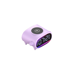 Smart Digital Desktop Clock 15Watt kabelloses Laden Bluetooth-Lautsprecher 5.3 20-Farben-LED-Funktemperatur-Thermometer-Akku - Product Image 1