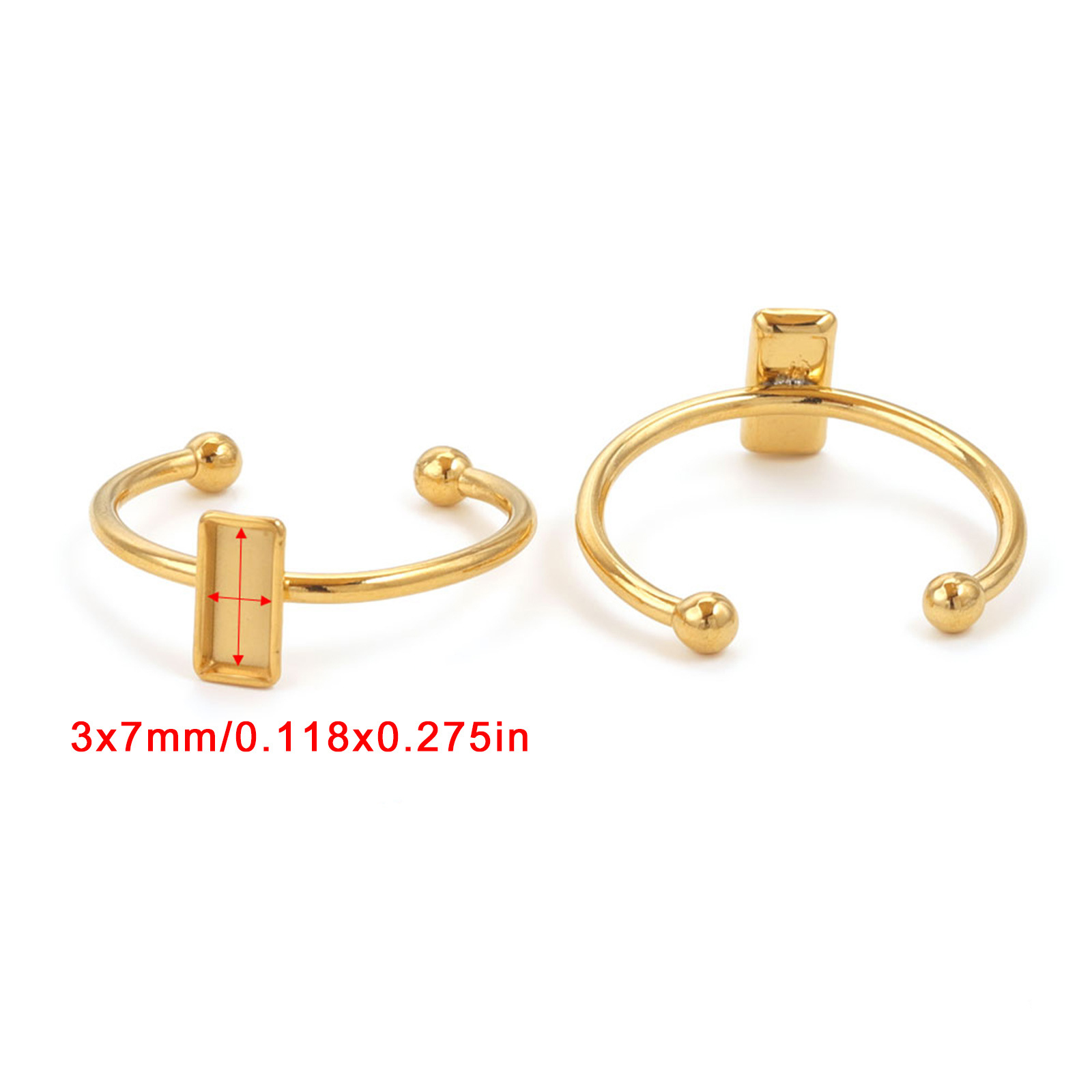 Gold-Rectangle3 * 7mm