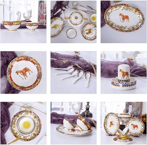 Wholesale Jingdezhen Dinnerware Set <strong>Ceramic</strong> 60pcs Porcelain Flatware European-style Tableware Dish Set - Product Image 6