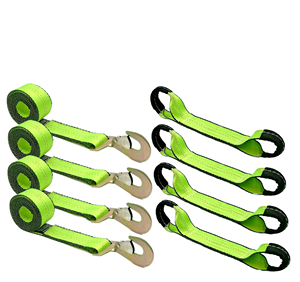 <span class=keywords><strong>8</strong></span>点2英寸棘轮带车辆系紧套件货物绑扎带，两端带卡钩棘轮带