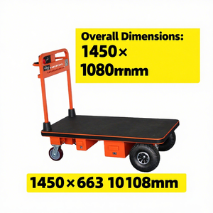 Truk tangan listrik lipat empat roda dengan kapasitas 500kg Motor 400W untuk transportasi kargo industri - Product Image 2