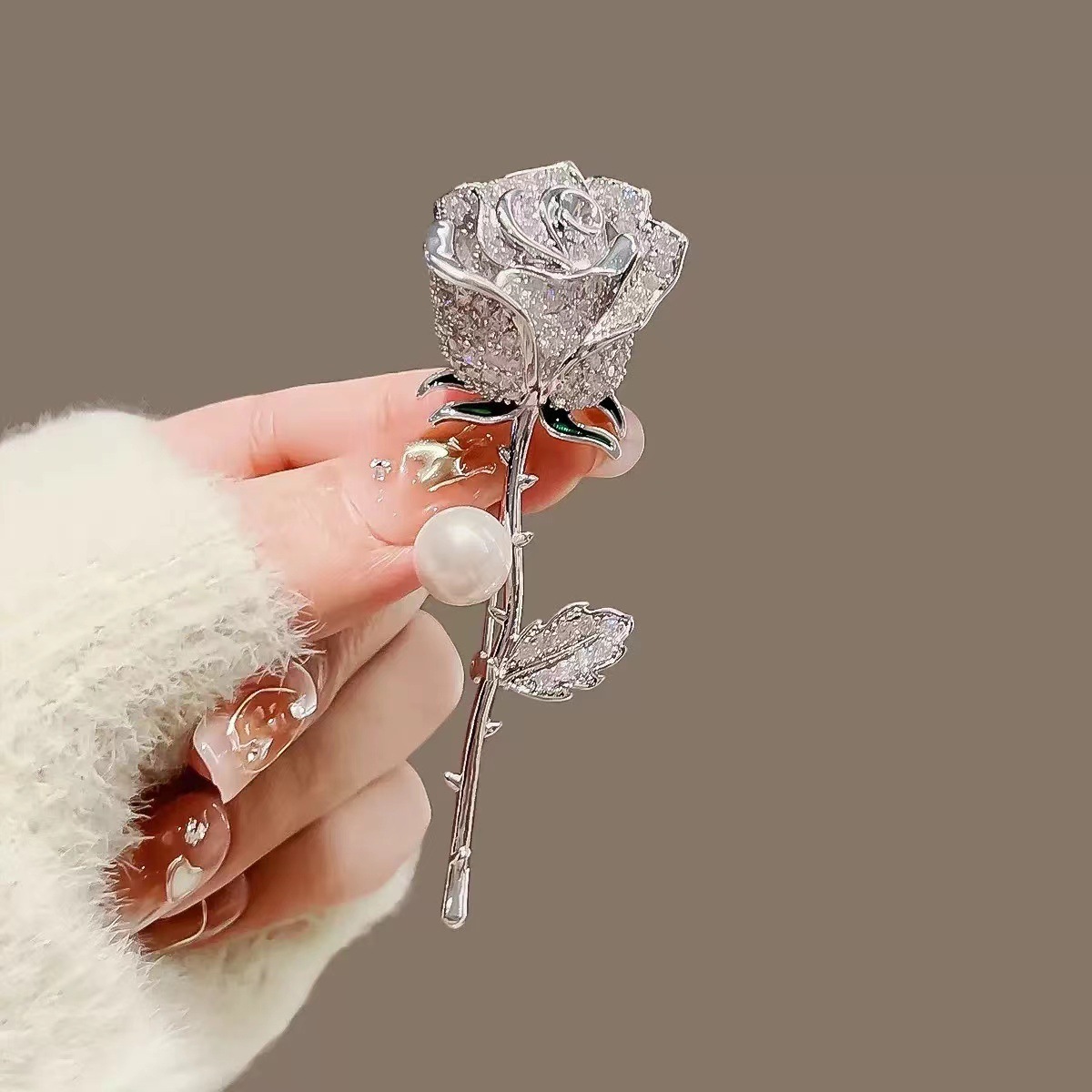 Large silver rose