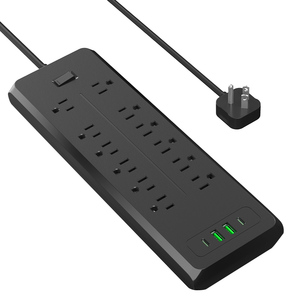 <strong>Power</strong> Strip Surge Protector Extension Cord with 1.8m/6ft US Extension <strong>Socket</strong> <strong>Multiple</strong> Way <strong>Socket</strong> <strong>USB</strong> Type-C with Switch <strong>Socket</strong> - Product Image 2