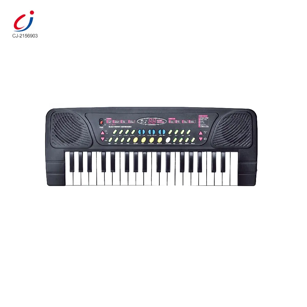 Chengji engraçado bebê plástico musical, mini piano de brinquedo com microfone