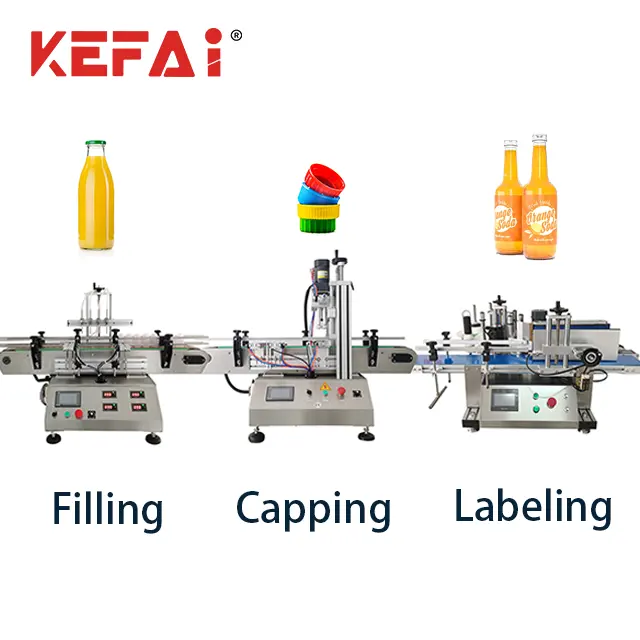 KEFAI-máquina automática de llenado de líquido de escritorio, máquina de llenado de líquido de pequeño volumen, máquina de etiquetado, línea de llenado completa