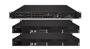 Modulador 10G IP a 64 QAM 4 SFP + 10GE entrada 64 QAM procesador de salida dos fuentes de alimentación para sistema dvbc