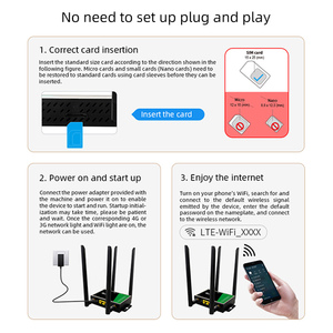 เราเตอร์4G พร้อมซิมการ์ดเสาอากาศกลางแจ้ง4G เราเตอร์ไร้สาย Wi-Fi เครือข่ายเราเตอร์แบบพกพา